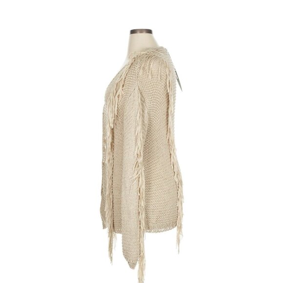 Farm Rio Sand Stripes Fringes Knit Cardigan Sz XL Button Up Boho Knitted NWT - Picture 7 of 9